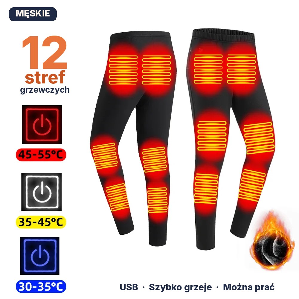 Bielizna grzewcza USB – koszulka i spodnie, które grzeją (do 28 stref)