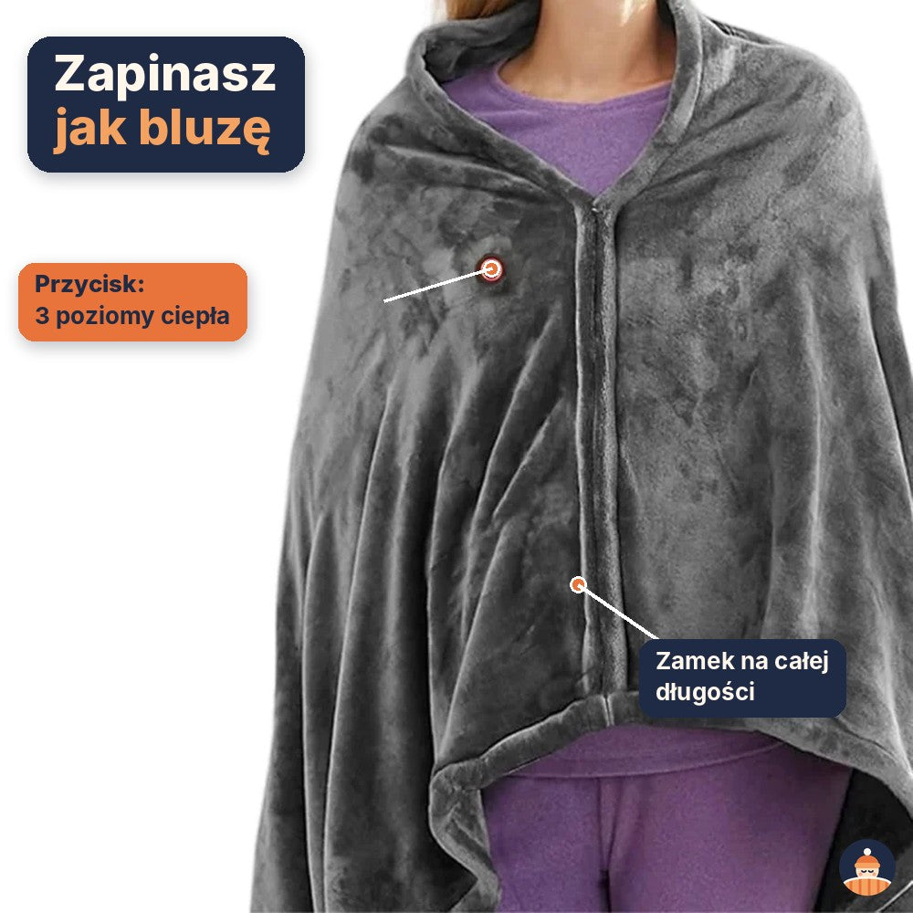 Kocobluza grzewcza USB – elektryczny koc, który zapinasz jak bluzę
