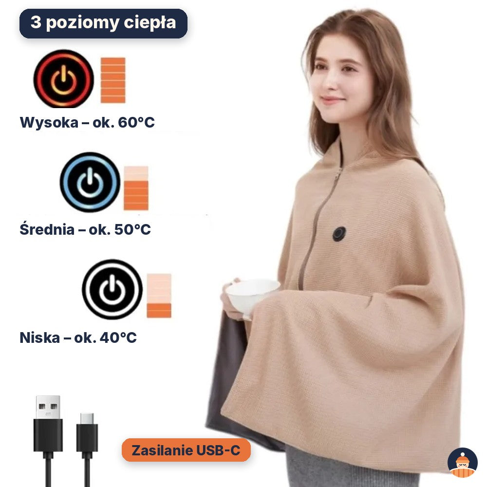 Kocobluza grzewcza USB – elektryczny koc, który zapinasz jak bluzę